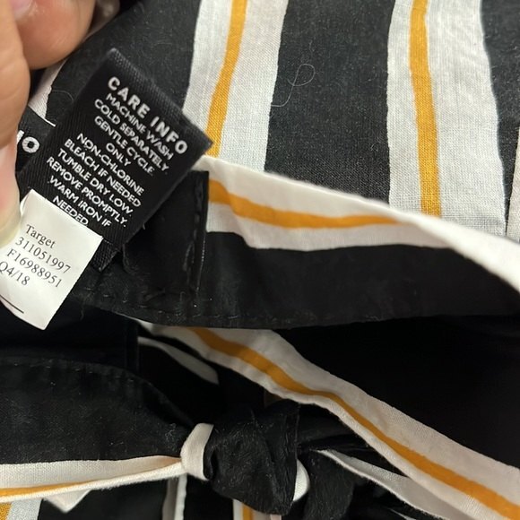 Who What Wear True Wrap Skirt striped Black/White/yellow Size 4 - Picture 11 of 15